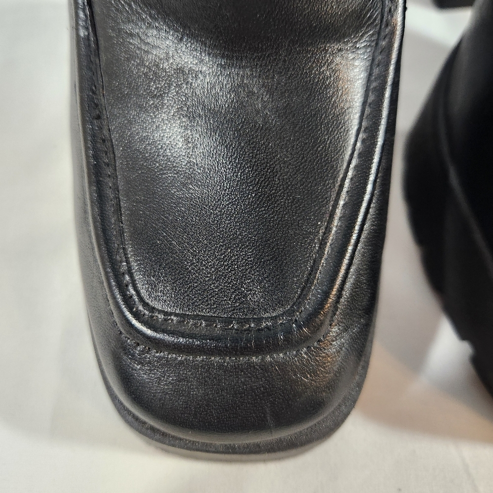 Schutz Black Taliani Leather Lace Up Platform Boots Size 9 - Picture 12 of 13